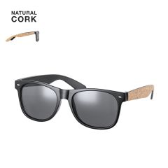 Solglasögon med svart båge och korkskalmar