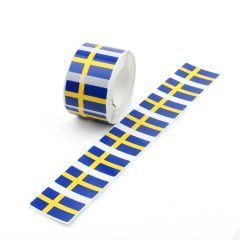 Svenska flaggklistermärken på rulle - 4000 st.