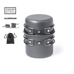 Friluftskökset i rostfritt stål med bestick