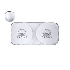 Silverfärgade polyester solskydd, hopfällbara och med påse