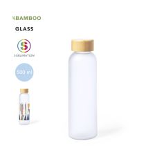 Sublimeringsglasflaska med bambulock 500 ml
