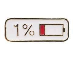 1% ström kvar - röd och vit pin 25x10mm