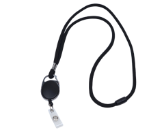 Svart nyckelband med utdragbar yoyo-korthållare för accesskort