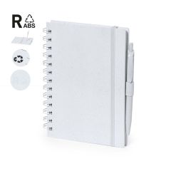 Anteckningsbok och kulspetspenna av återvunnen ABS-plast, A5