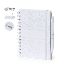 Anteckningsbok och kulspetspenna av stenextrakt i unik design