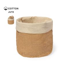 Rund jute- och bomullskorg för bröd