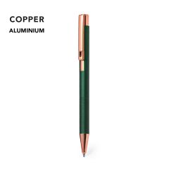 Pennor med koppar detaljer och aluminiumkropp i färger