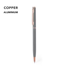 Aluminiumspenna med slank design och koppar detaljer