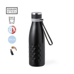 Termosflaska med diamantmönster och silikonrem 550 ml