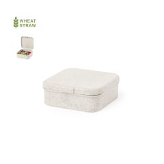 Liten klämmhållare av vetehalm med lock inkl. 50 klämmor