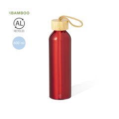 Vattenflaska i återvunnet aluminium med bambulock 600 ml