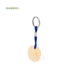 Nyckelring med rund bambuplatta och polyestersnöre