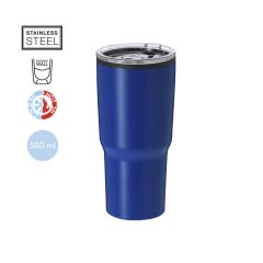 Termosmugg med transparent plastdricklock 580 ml - många färger