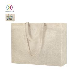 Stor tygväska i grovt vävd polyester lämplig för sublimeringstryck