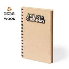 Anteckningsbok av återvunnet papper med "God Jul" skylt, A5