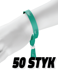 50 stycken festivalarmband med logotyp