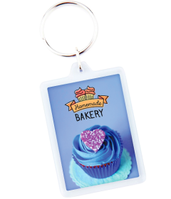 Rektangulär akrylnyckelring 42 x 63,5 mm