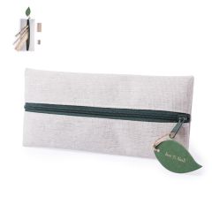 Jute- och bomullsfodral inkl. 5 kontorsartiklar