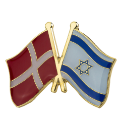Danmark - Israel vänskapsflagg emaljpin