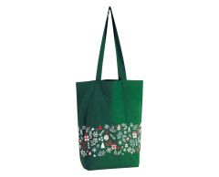 Grön julklapp tygpåse av bomull med långt handtag