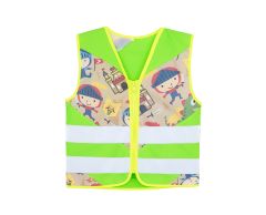 Reflexväst för barn med dragkedja och äventyrsmotiv