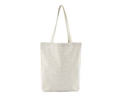 Randig tygpåse av ekologisk bomull med axelrem 29 x 42 x 8 cm