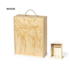 Vinlåda för 2 flaskor - naturligt trä med tryck möjlighet 