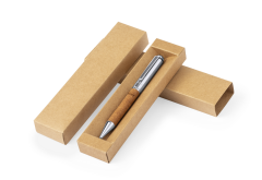 Penna i återvunnet läder med ask 