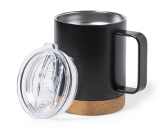 Termosmugg av rostfritt stål och naturkorkbotten, 330 ml