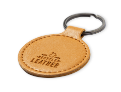 Rund nyckelring i återvunnet läder