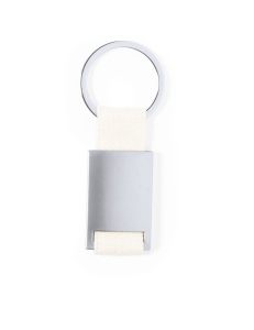 Nyckelring i bomull och metall med möjlighet till gravering 