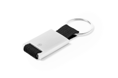 Nyckelring i återvunnen aluminium med logotyp 