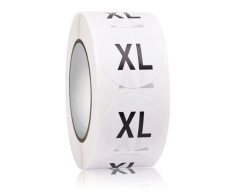 Str. XL klistermärken (Extra-Large) på rulle, 500 st, 25mm
