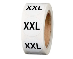 Str. XXL klistermärken på rulle, 500 st, runda 25mm