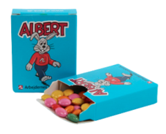 Tablettaskar med godis och logotyp - Snabb produktion