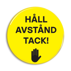 Håll avstånd, tack  Gul- Svenska