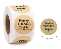 Pretty things inside - klistermärken på rulle 500 stycken