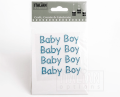Baby boy ljusblå diamantklistermärken, 4 st.
