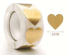 Hjärtklistermärken i brons, 25 mm, 500 st.