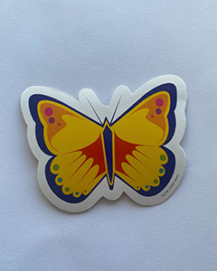 Fjärils klistermärke - 78x60mm Diecut specialform