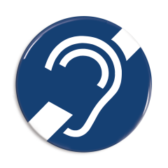 Dövhet knappar - blå