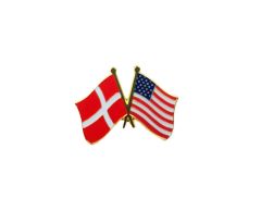 Danmark–USA vänskapsflagga emaljpin