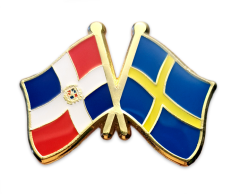 Dominikanska republiken - Sverige vänskapsflagg emaljpin