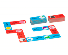 Domino mattespel med bråk, 60 kort