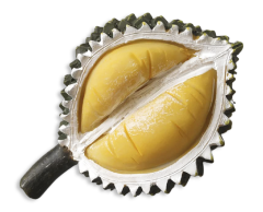 Durian frukt, 3D kylskåpsmagnet, 62x40mm
