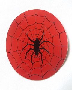Röd Spiderman - 80mm runt klistermärke
