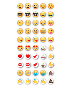 3D emoji-klistermärken på ark