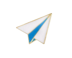 Vikt pappersflygplan som emaljpin 18x20mm