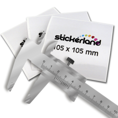 Egen storlek transparenta klistermärken CMYK