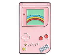 Rosa Gameboy-pin för kläder - Retro 30x19mm